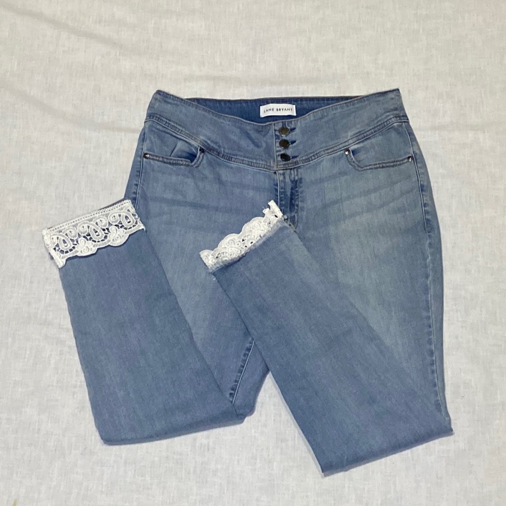 Lane Bryant High Rise Jegging with Lace cuff Size 14